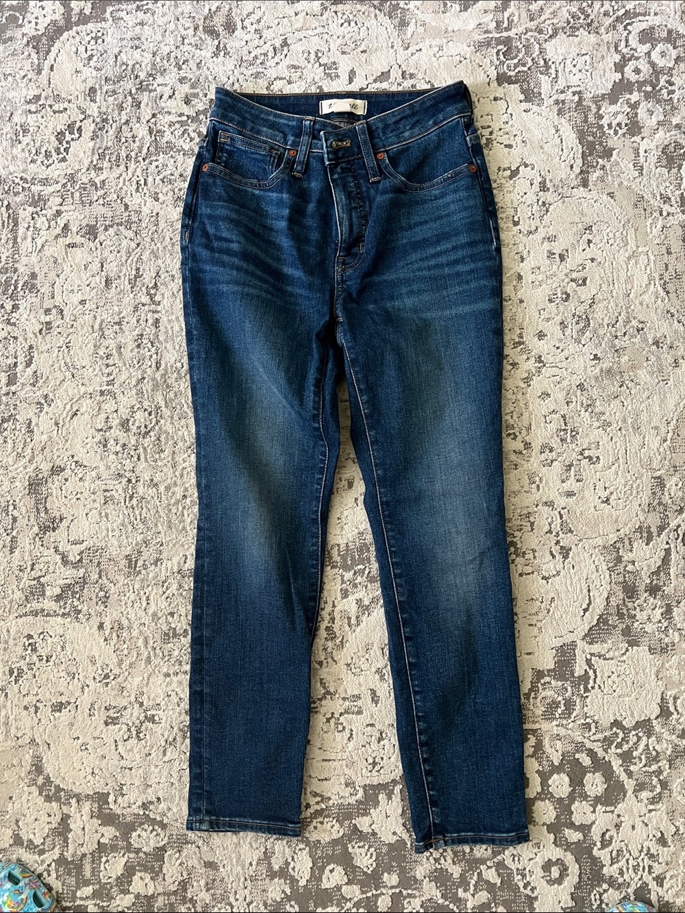 Madewell Slim Straight Jeans in Deep Blue Wash